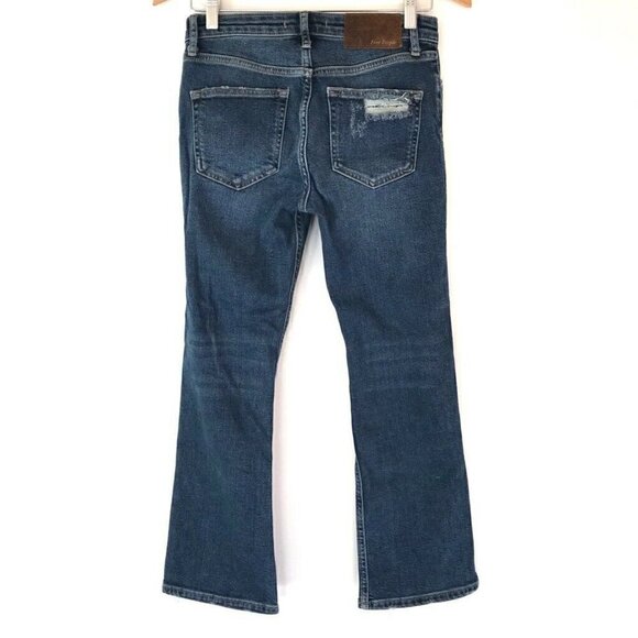 Free People Flare Ankle Jeans Blue Medium Wash 26 - Picture 5 of 9